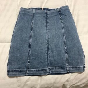 Free people denim mini skirt